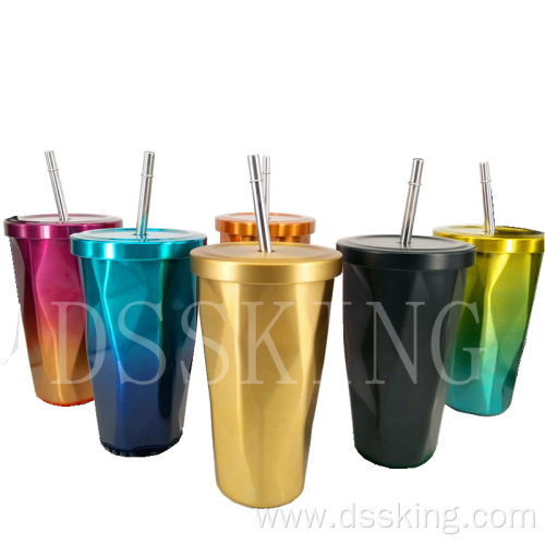 Gradient stainless steel straw cup